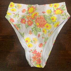 Aerie High Cut Cheeky Floral Bikini Bottom Size Large